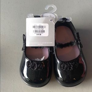 NWT baby girl black dress shoes